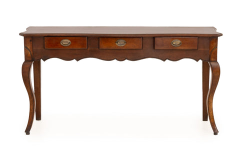 French Provincial Style Walnut Console Table