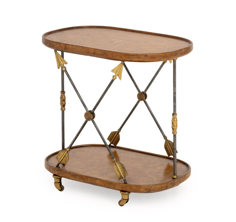 Maitland-Smith Oval Two-Tier Rolling Cart