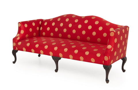Queen Anne Style Camelback Sofa