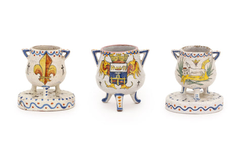 Collection of Three Alcide Chaumeil French Faience Mustard Pots
