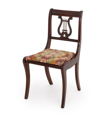 Duncan Phyfe Style Lyre Back Mahogany Side Chair