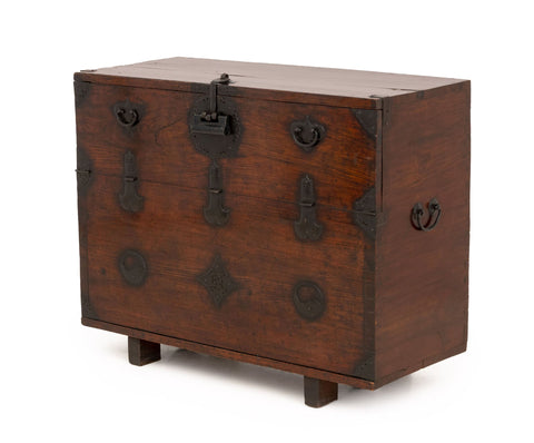Korean Iron Mounted Hardwood Chest