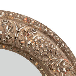 French Silvered Composition Circular Mirror (9737645687091)