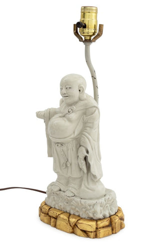Chinese Blanc de Chine Buddha Sculpture as Lamp (9755403714867)