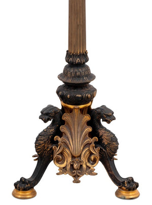 Roman Style Gilt Patinated Bronze Candelabra, Pair (9832703131955)
