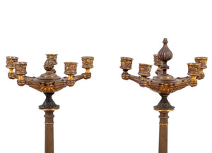 Roman Style Gilt Patinated Bronze Candelabra, Pair (9832703131955)