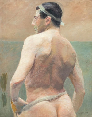 John Dillon Portrait of a Nude Man Oil, 1958 (9804620661043)