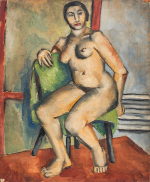 Frances Reswick Seated Nude Woman Oil on Canvas (9814445785395)