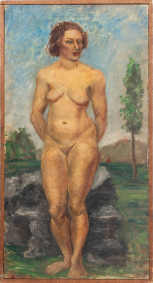 Russell Lee Standing Nude Woman Oil on Canvas (9814458171699)