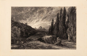 Samuel Palmer "The Early Ploughman" Etching, 1861 (9859371991347)