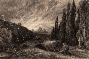 Samuel Palmer "The Early Ploughman" Etching, 1861 (9859371991347)