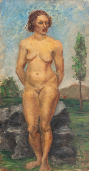 Russell Lee Standing Nude Woman Oil on Canvas (9814458171699)