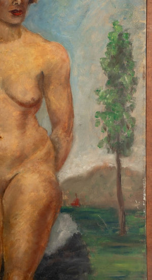 Russell Lee Standing Nude Woman Oil on Canvas (9814458171699)