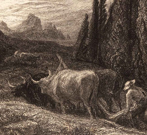 Samuel Palmer "The Early Ploughman" Etching, 1861 (9859371991347)