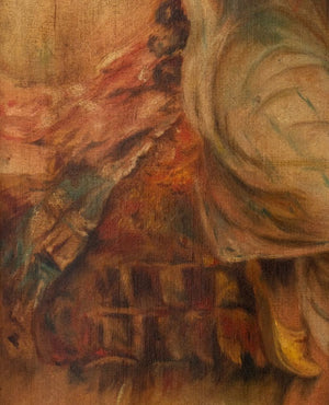 Italian School "Winding the Wool" Oil on Canvas (9892981768499)