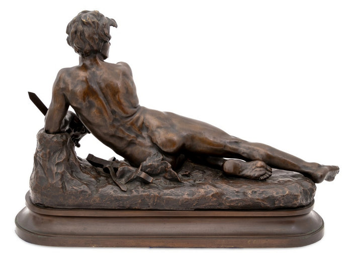 Leon Bonduel "L'Alerte" Patinated Bronze Sculpture