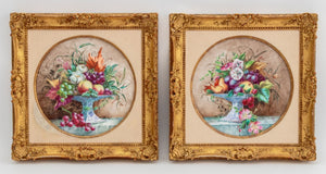 Herbert Cooper Floral Painted Porcelain Plaques, 2 (9766066520371)