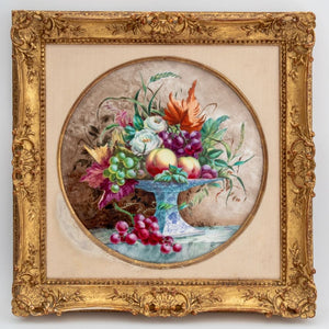 Herbert Cooper Floral Painted Porcelain Plaques, 2 (9766066520371)