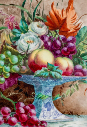 Herbert Cooper Floral Painted Porcelain Plaques, 2 (9766066520371)