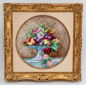Herbert Cooper Floral Painted Porcelain Plaques, 2 (9766066520371)