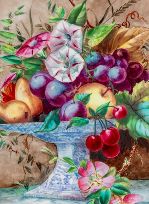 Herbert Cooper Floral Painted Porcelain Plaques, 2 (9766066520371)