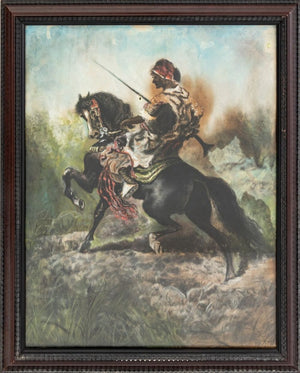 French School Arabic Horseman Pastel, 19th C. (9814474490163)