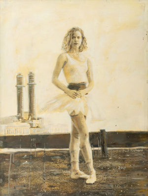 Paul Richard Standing Ballerina Oil on Panel (9859378217267)