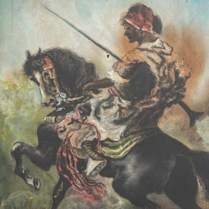 French School Arabic Horseman Pastel, 19th C. (9814474490163)