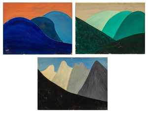 Mid-Century Modern, Abstract Landscape Scenes, Oil on Board, 3