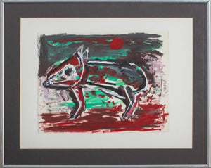Nahum Tschacbasov Surrealist Oil on Paper, 1982 (9769876422963)