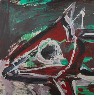 Nahum Tschacbasov Surrealist Oil on Paper, 1982 (9769876422963)