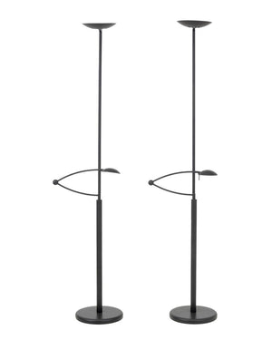 Estiluz Black Metal Adjustable Floor Lamps, Pair