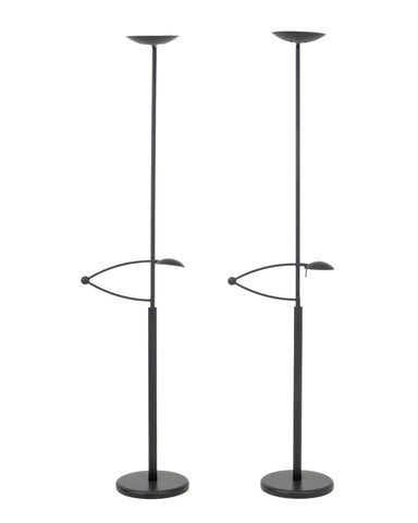 Estiluz Black Metal Adjustable Floor Lamps, Pair
