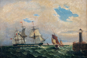 French School Warship off Corsica Oil on Canvas (9737662791987)