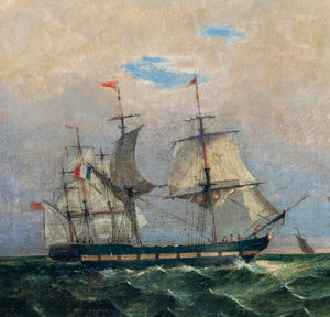 French School Warship off Corsica Oil on Canvas (9737662791987)