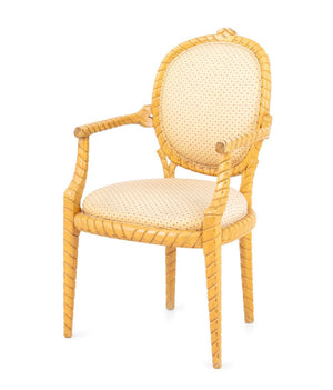 Hollywood Regency Style Rope Twist Motif Arm Chair