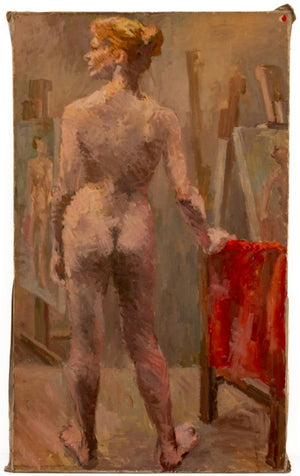 Donna Johnson Standing Nude Woman Oil on Canvas (9737680552243)