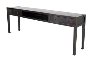 Chinese Black Lacquered Console Table, 19th C. (9859396567347)