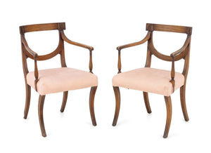 Regency Style Mahogany Armchairs, Pair