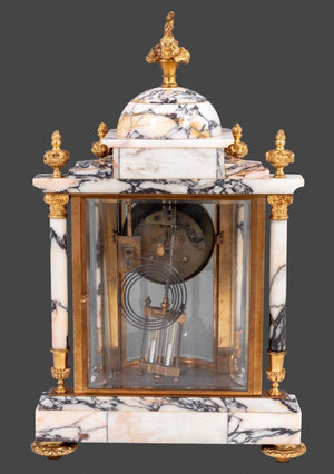 Louis XVI Style Gilt Bronze & Marble Clock Set, 3 (9871665103155)