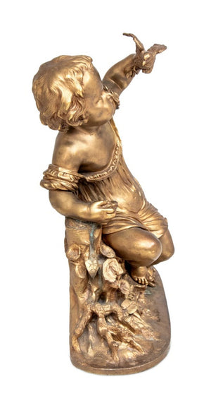 Auguste Moreau "The Egg Thief" Gilt Bronze (9778153095475)