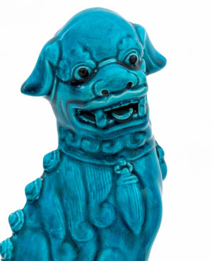 Chinese Blue Glazed Foo Dog Bookends, Pair (9855583158579)