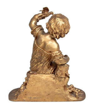 Auguste Moreau "The Egg Thief" Gilt Bronze (9778153095475)
