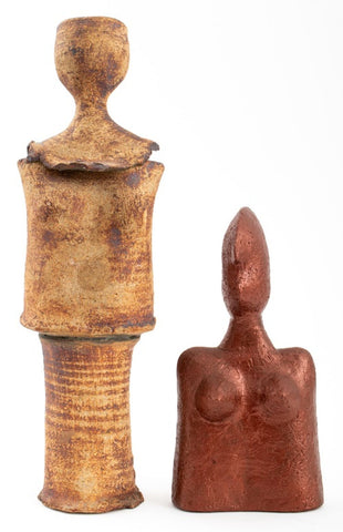 Louis Mendez Ceramic Art Pottery Female Figures, 2