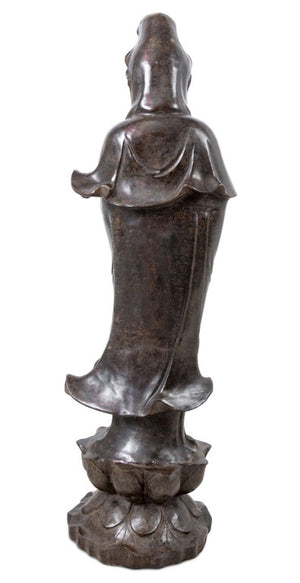 Chinese Guanyin Patinated Bronze Sculpture (9755440972083)