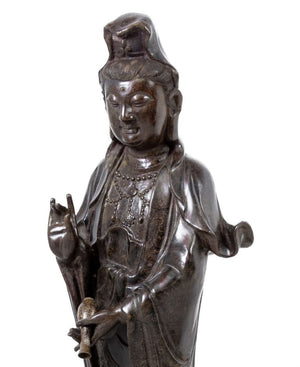 Chinese Guanyin Patinated Bronze Sculpture (9755440972083)