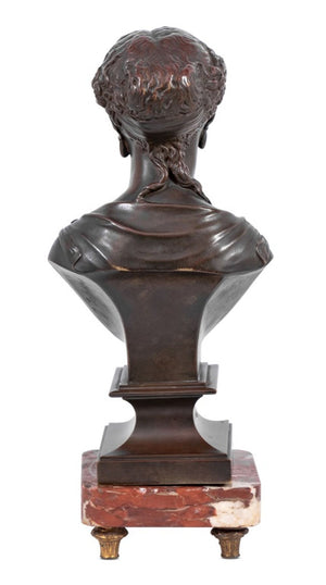 Jean Jules Salmson Goddess Patinated Bronze Bust (9778163876147)