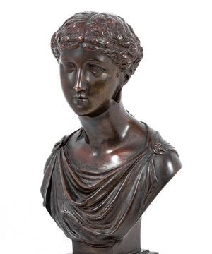 Jean Jules Salmson Goddess Patinated Bronze Bust (9778163876147)
