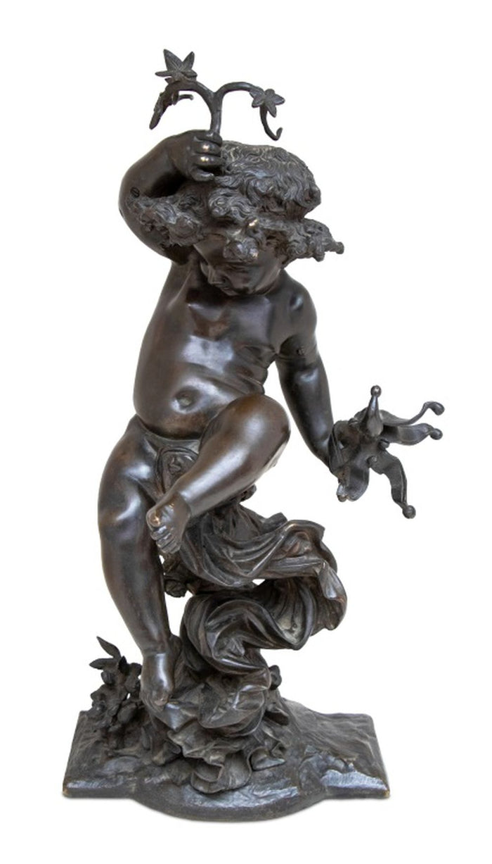 Auguste Moreau "Putto" Bronze Sculpture