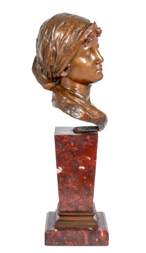 Eugene Rossi Patinated Bronze and Marble Bust (9778173378867)